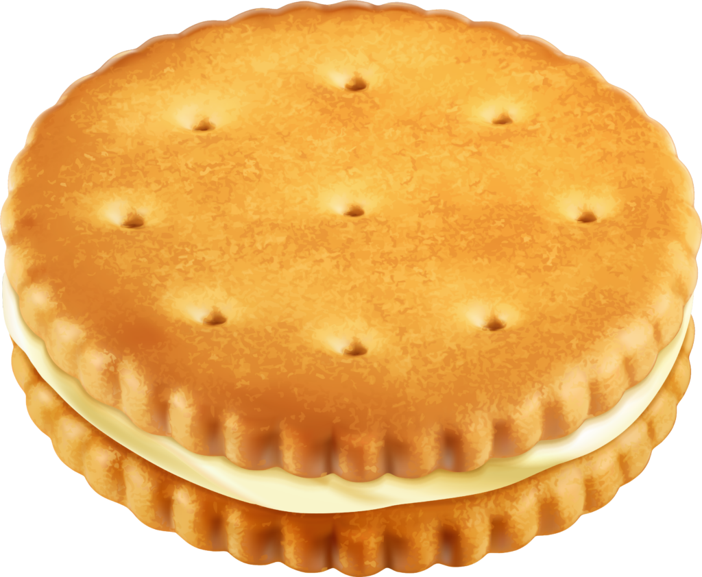 Realistic Custard Cream Biscuit Wallpaper Background - Golden & Creamy