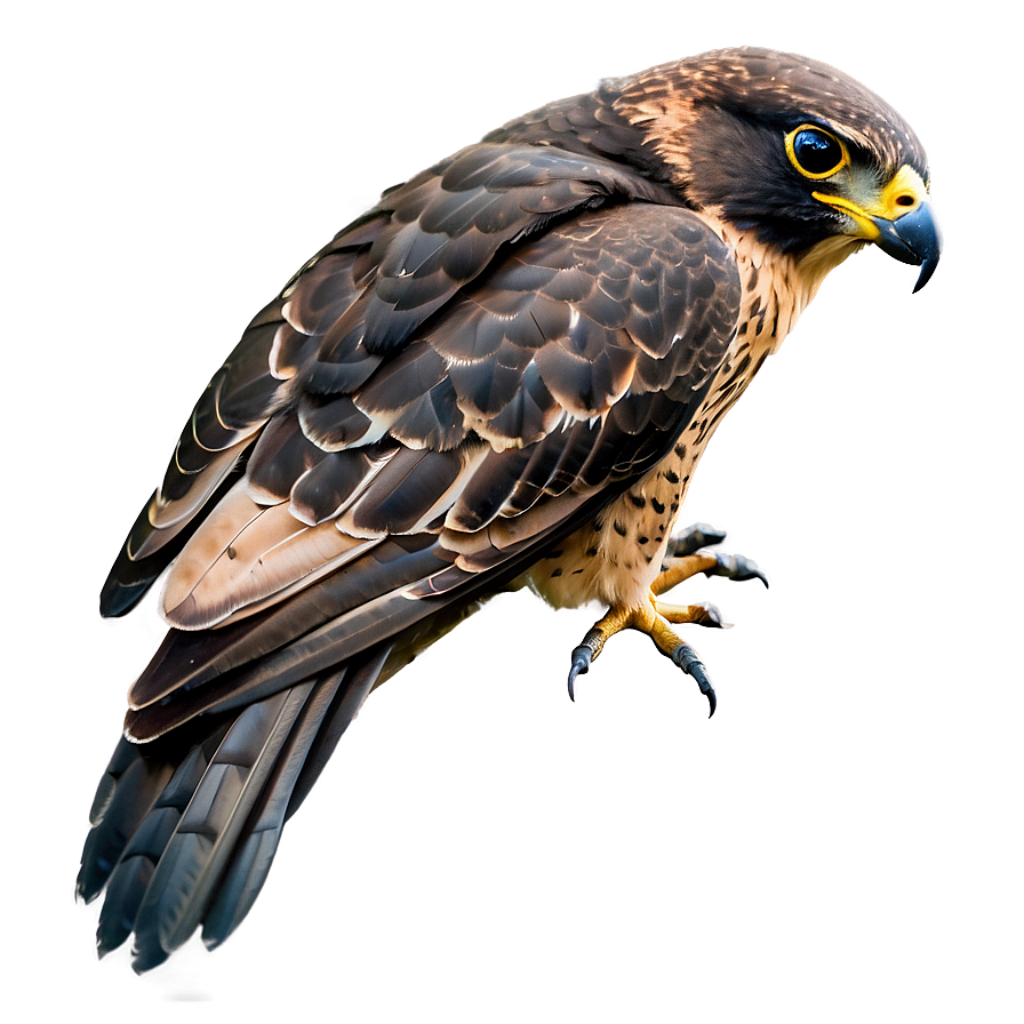 Realistic Falcon Wallpaper: Intricate Feathers & Intense Gaze