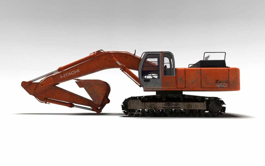 Realistic Hitachi Zaxis 450 Excavator Wallpaper - Industrial Art