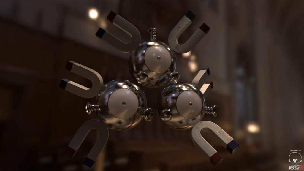 “Realistic Magneton Wallpaper with Detailed Textures & Blurred Background”