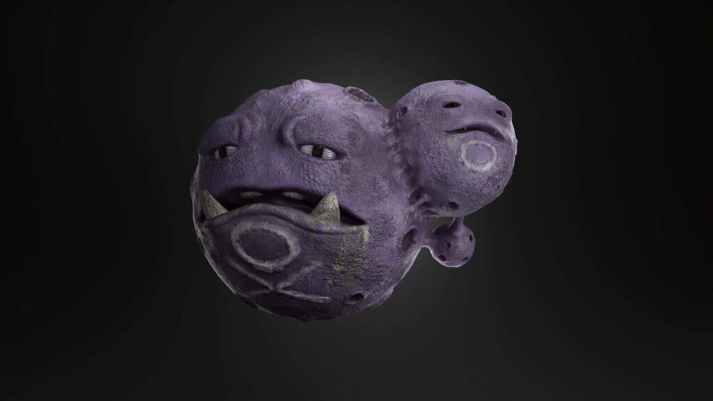Realistic Weezing Wallpaper: Intricate Textures & Dark Background