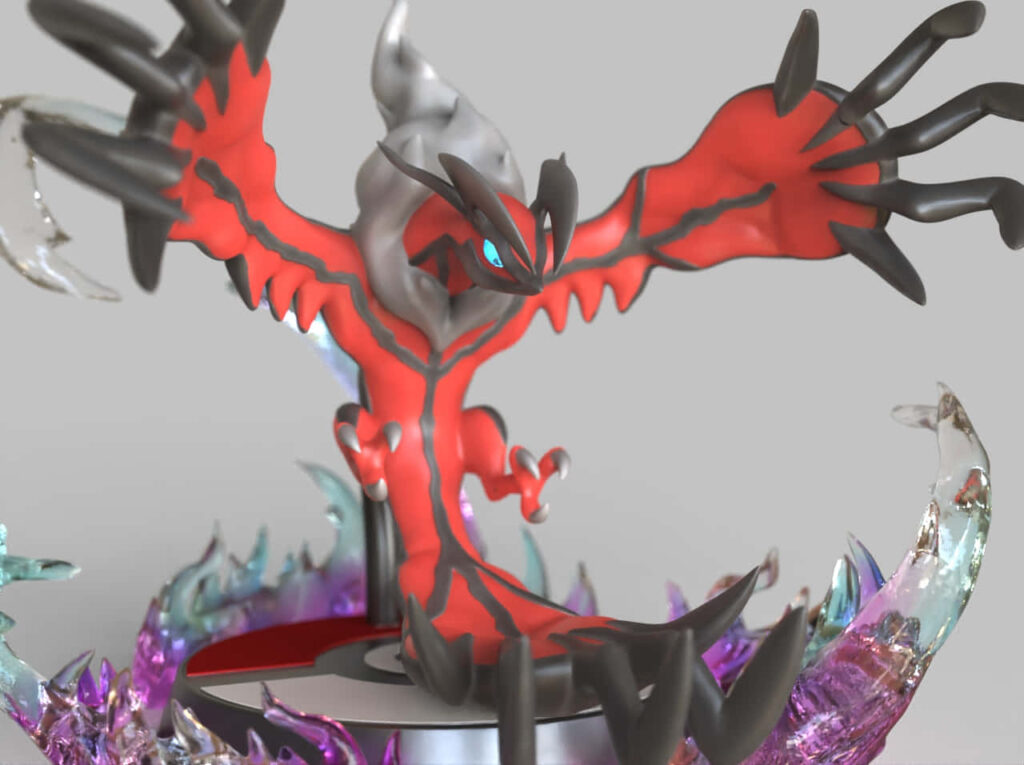Stunning 3D Yveltal Wallpaper with Crystalline Structures
