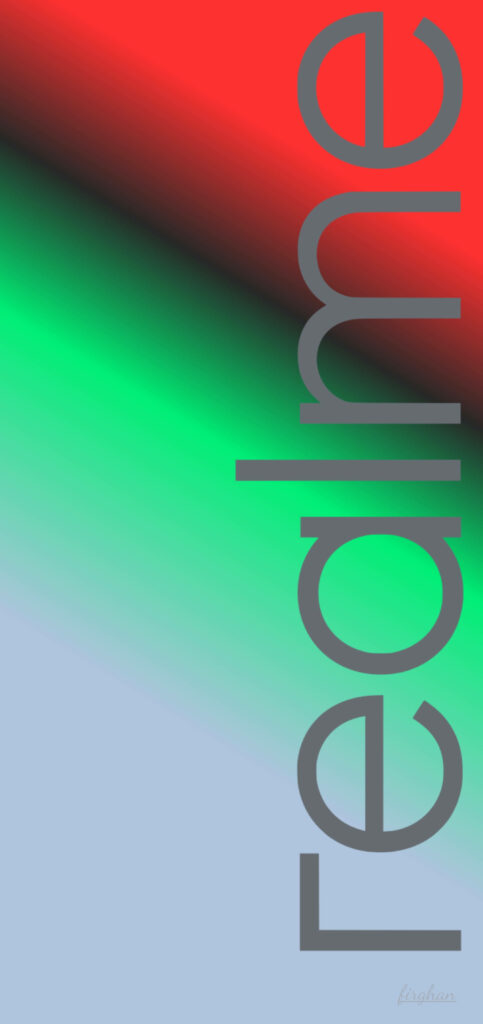 Realme 6's Vibrant Punch Hole Display with Gradient Wallpaper and Logo