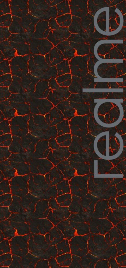 Magma Infused Realme Logo: An Alluring Gray Wallpaper