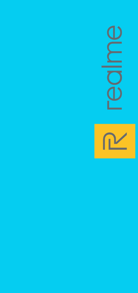 Turquoise Radiance: A Realme Logo Wallpaper in Shades of Gray and Blue