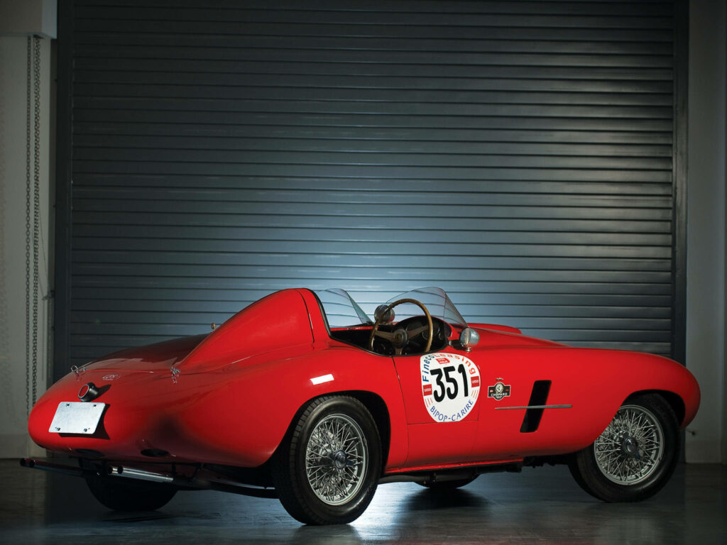 Vintage Beauty: Captivating Rear View of a 1953 4K Ferrari 166 MM Spider Scaglietti Car Model Wallpaper