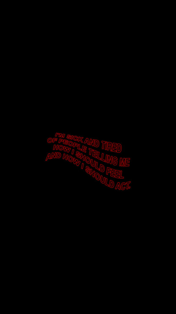 Don't Define My Emotions: Empowering Words Amidst Grungy Shadows Wallpaper