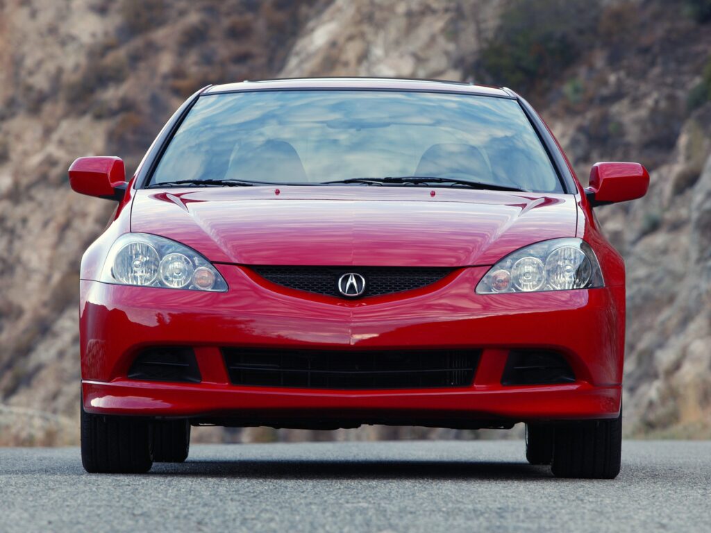 Red Acura RSX: Striking Wallpaper with Sleek Style & Scenic Background