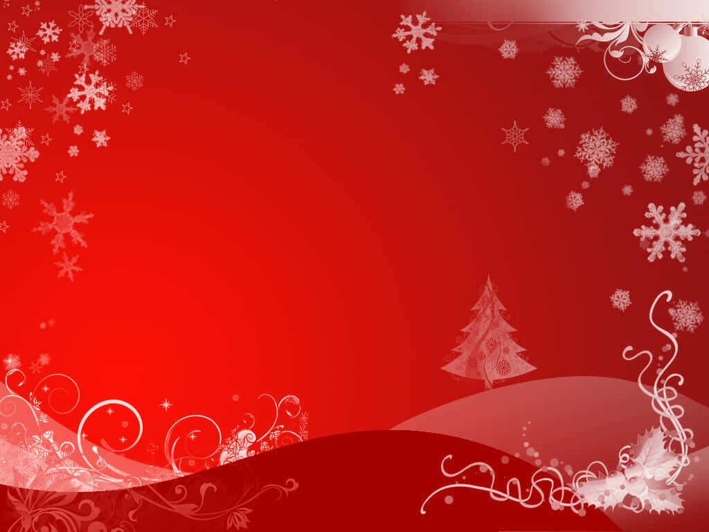 Red Aesthetic Christmas Wallpaper - Snowflakes & Serene Winter Scene
