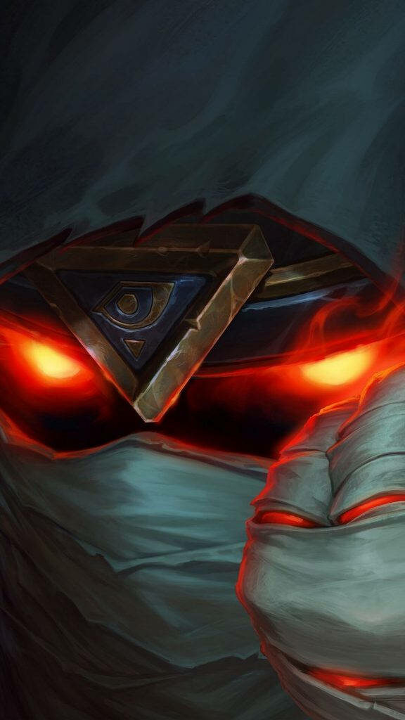Mysterious Masked Figure from Hearthstone - Striking Red Wallpaper