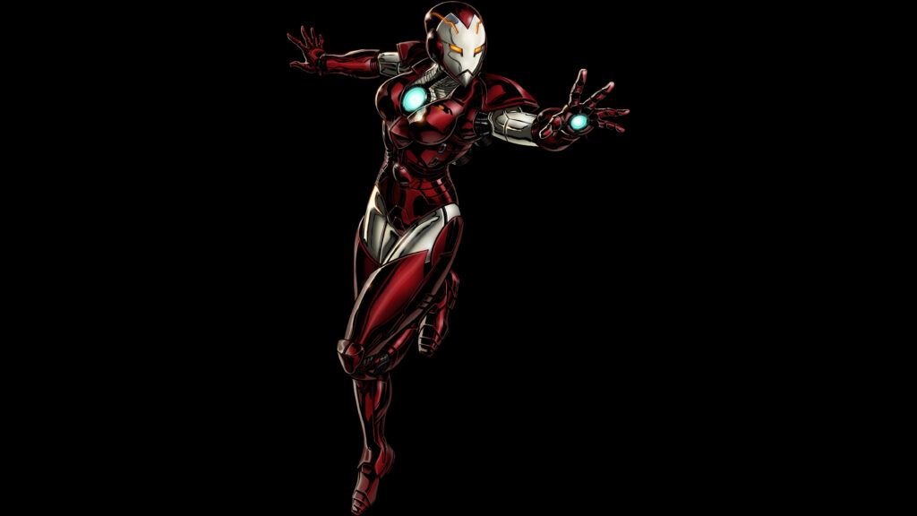 Marvel's Iron Woman: Red Armor Suit in 4k Marvel iPhone Wallpaper