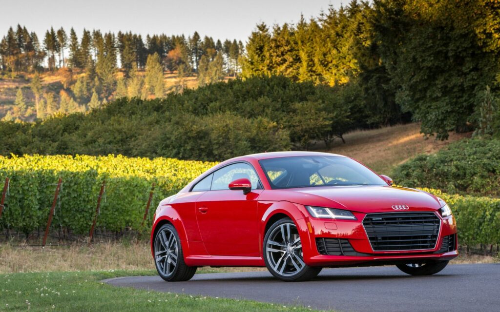 Red Audi TT TFSI Quattro Wallpaper: Sporty Elegance in Nature