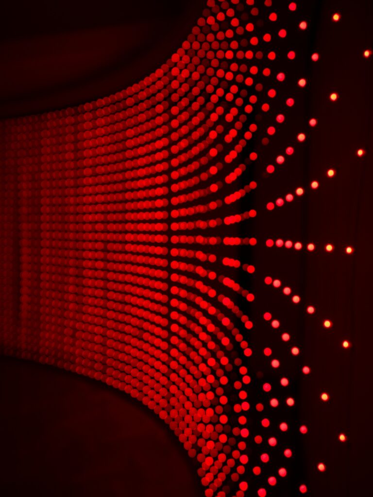 Dynamic Red Bokeh Lights Wallpaper: Modern Abstract Background