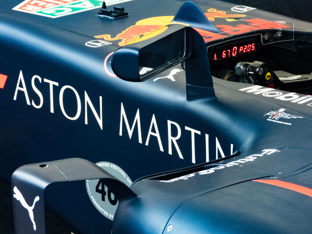Sleek Red Bull Racing Car Wallpaper: Close-Up of F1 Engineering