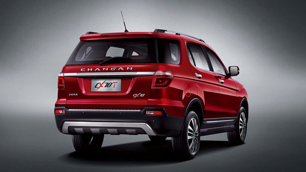 Red Changan CX70T SUV wallpaper with bold design sharp contours and stylish alloy wheels