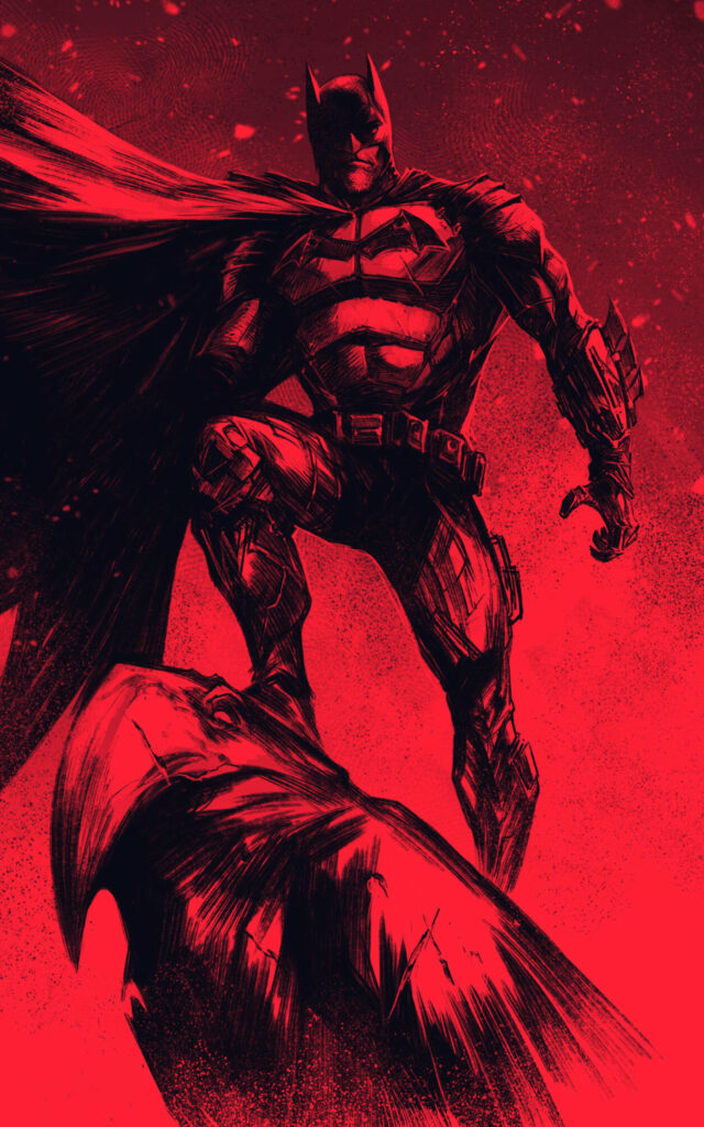 Scarlet Knight Silhouette: Batman Fanart for Phone Wallpapers
