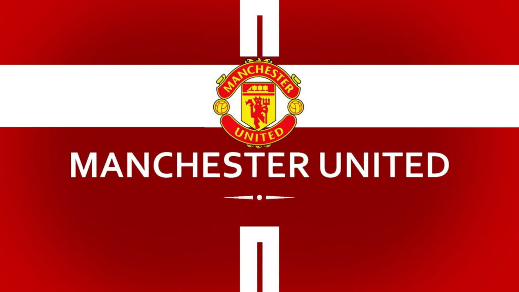 The Majestic Red Devils: Manchester United Unleashed - Vibrant HD Wallpaper in a Stunning Banner Design