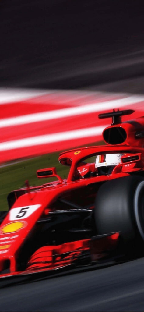 Red Ferrari F1 2018 racing fast on track thrilling intense Formula 1 competition wallpaper