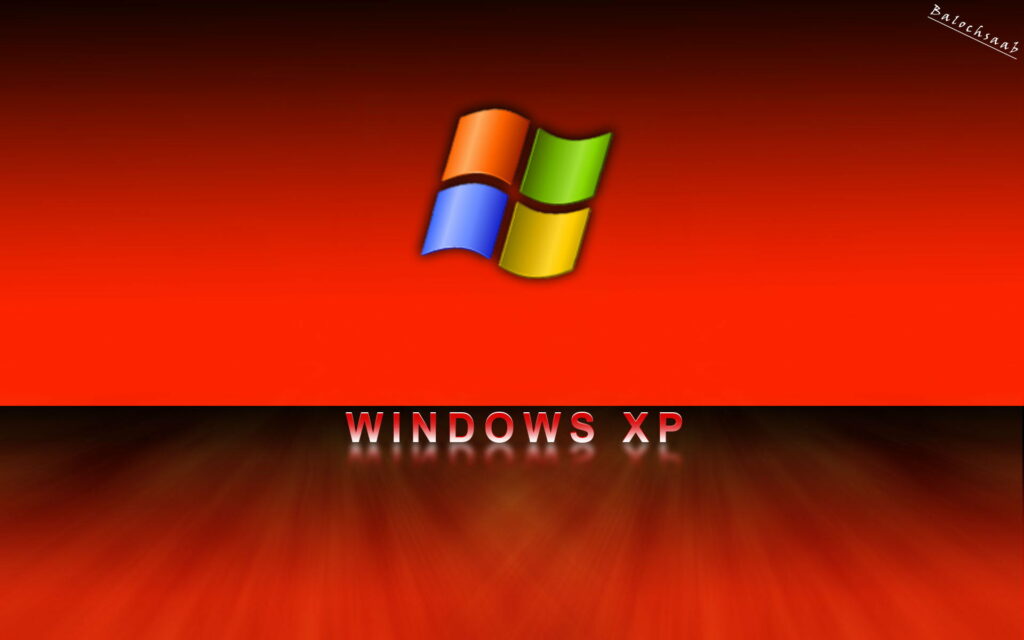 Red Glossy Windows XP: A Stunning 3D Computer Wallpaper