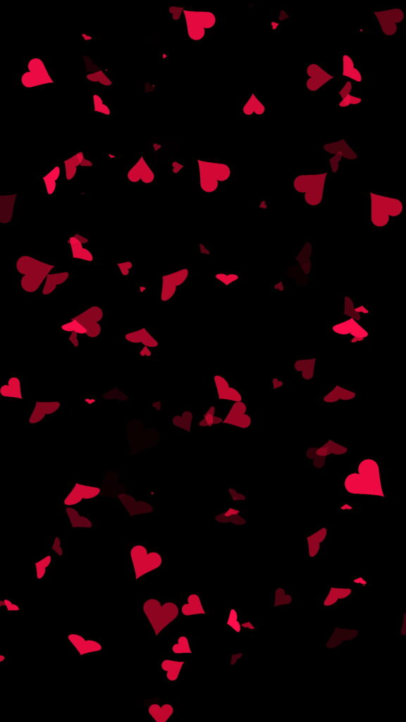 Inky Celebration: A Vibrant Rendezvous of Red Hearts in HD Phone Wallpaper