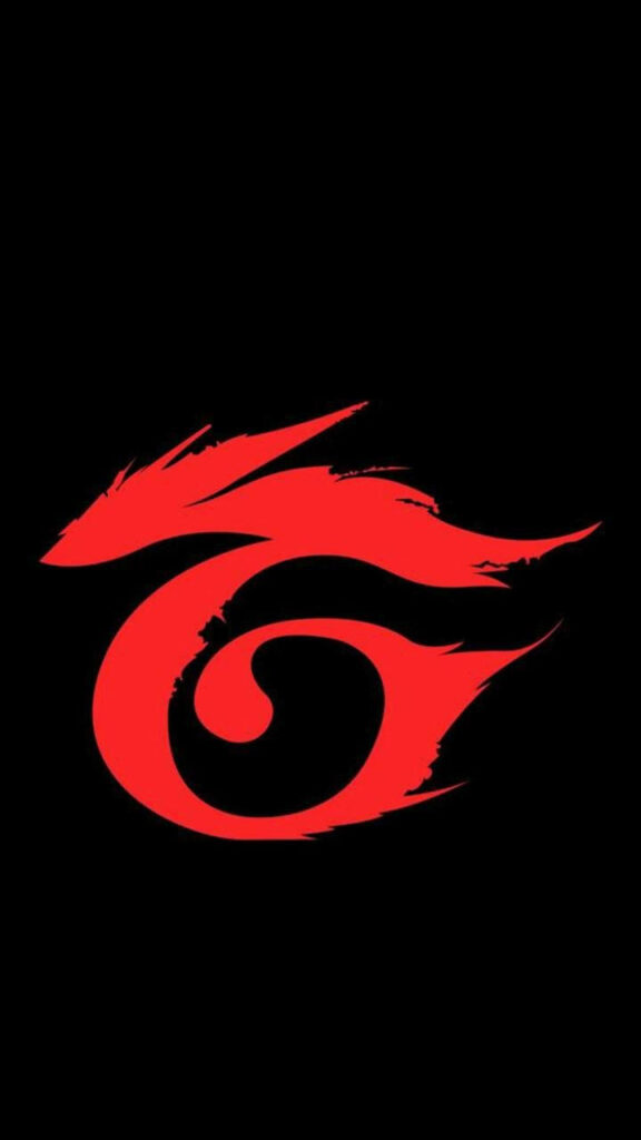 Fiery Black: Visualizing the Red Garena Creator Logo in a Mobile Wallpaper for Free Fire Enthusiasts
