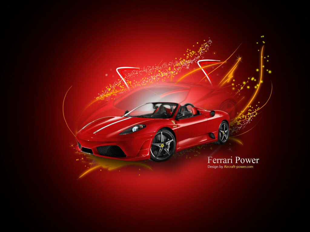 Red Hot Luxury Ferrari Car Abstract Background Wallpaper