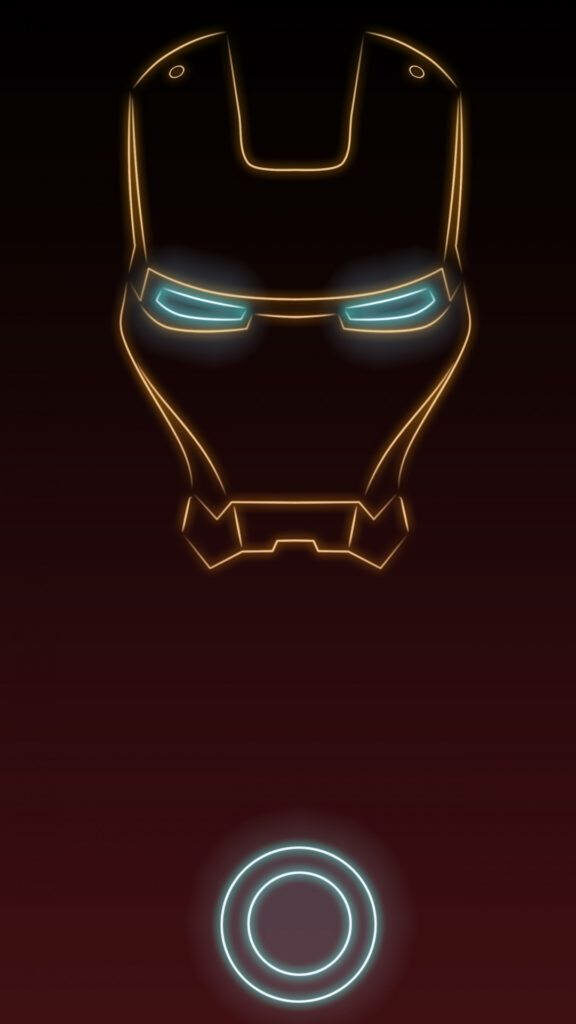 Tech-Fueled Heroism: Captivating Iron Man Wallpaper with Iconic Mask and Arc Reactor Silhouettes on a Striking Black-Red Gradient Background