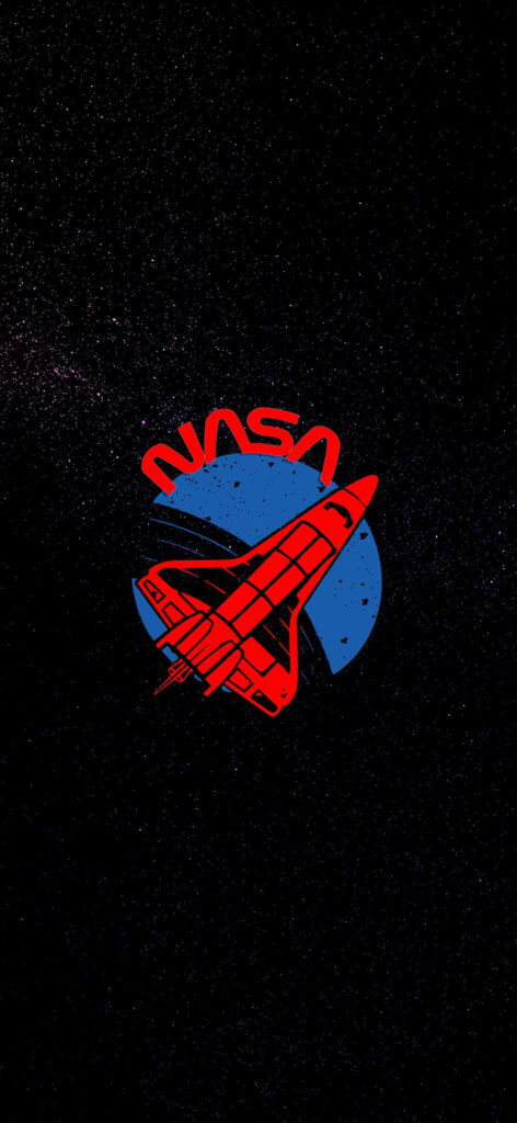Red NASA Worm Logo & Shuttle Wallpaper for iPhone - Starry Cosmos