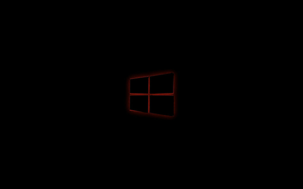 Neon Infused Darkness: The Captivating Windows 10 HD Logo Wallpaper