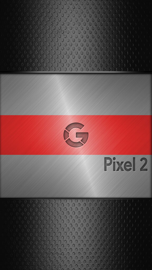 Gleaming Red: Captivating Google Logo on Metallic Pixel 2 XL – HD Minimalist Stock Wallpaper