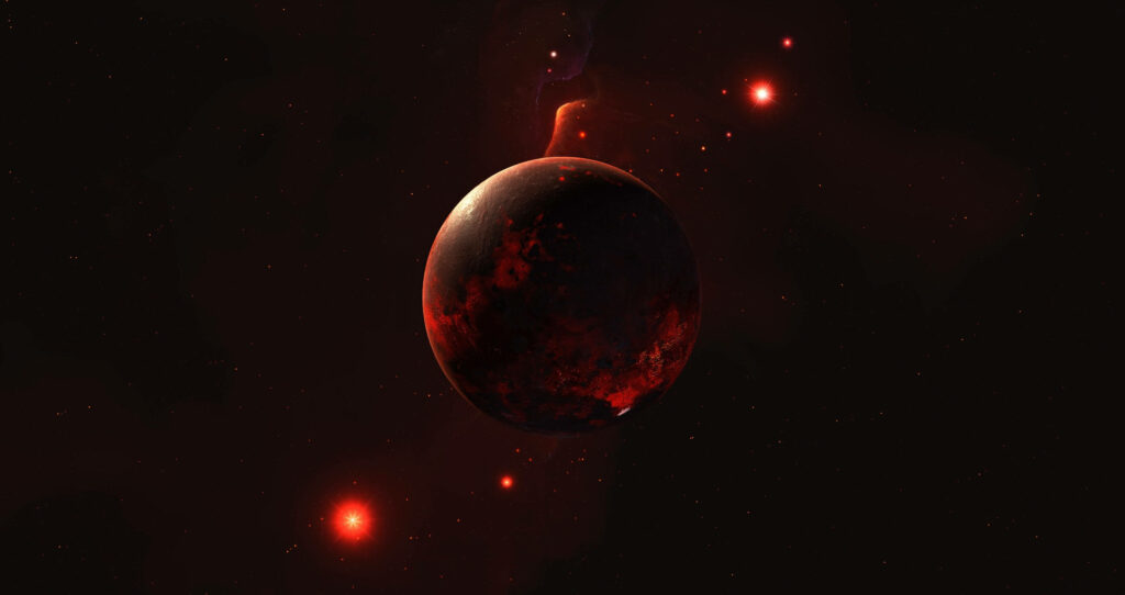 Fiery Celestial Orbits: Stellar Red Planets Unleash Cosmic Splendour Wallpaper