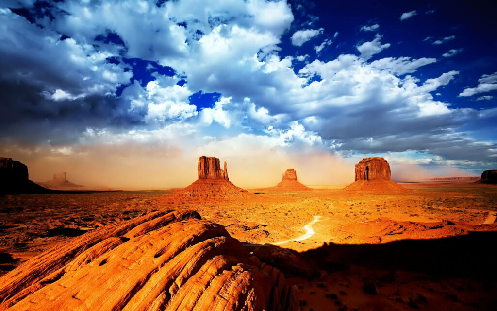 Rustic Splendor: Captivating Western Monument Valley's Iconic Reddish Sands Wallpaper