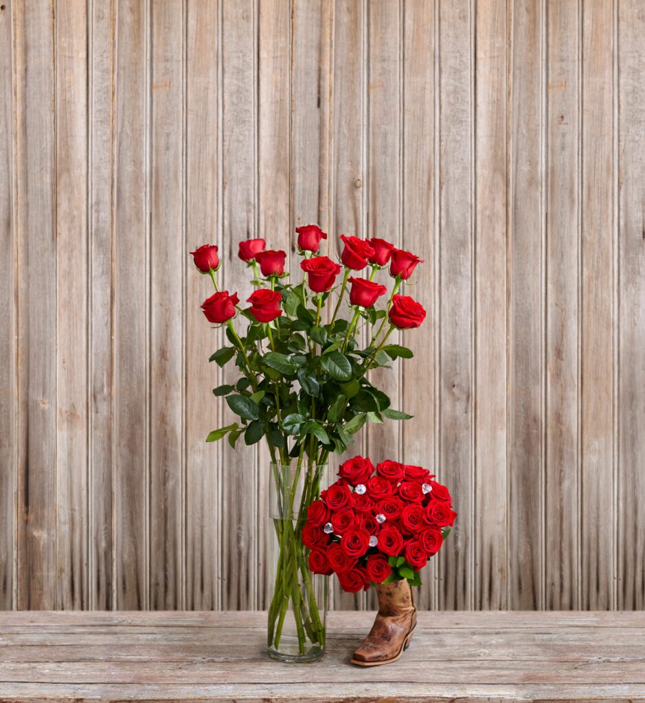 Rustic Red Roses & Boot: Captivating Wallpaper with Wooden Background