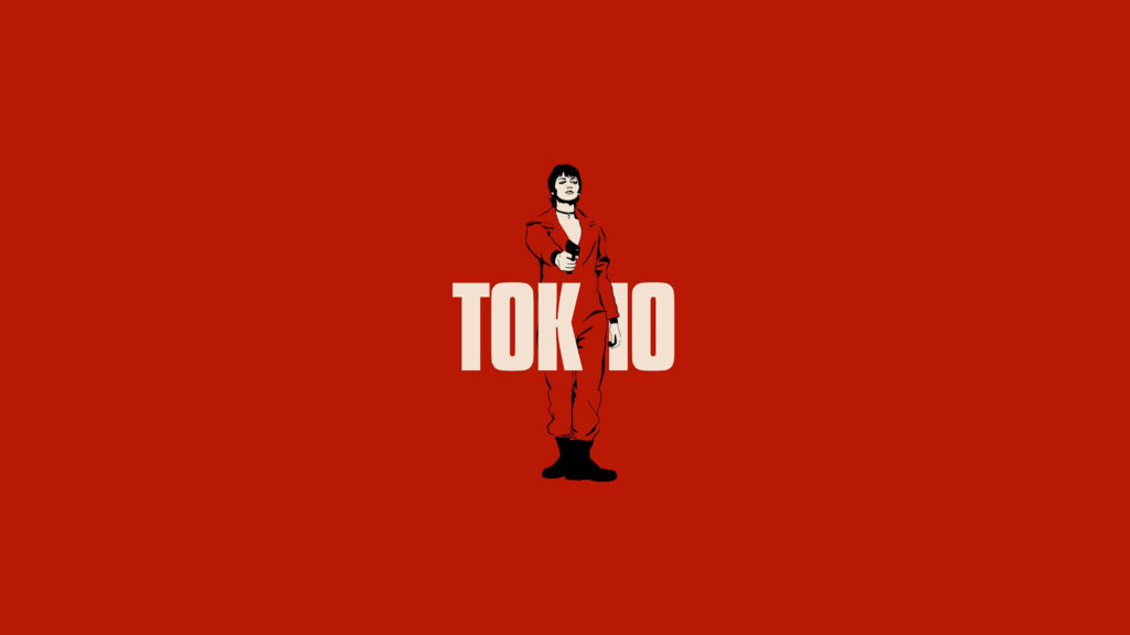 Red Vector Art: Tokyo Takes Center Stage in the Money Heist Wallpaper