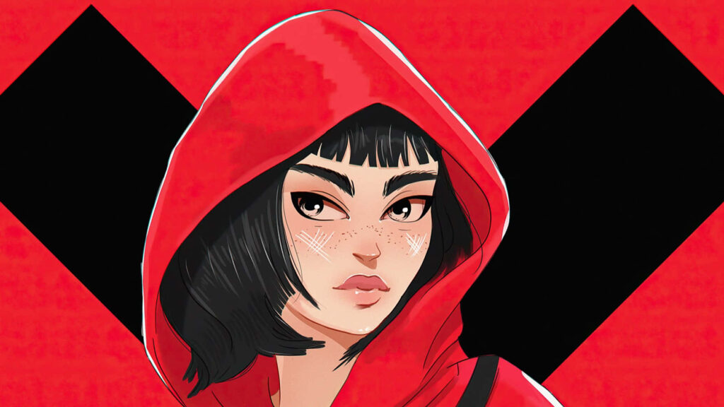 The Crimson Mastermind: Tokyo Takes Centre Stage in a Thrilling Money Heist Vector Art Wallpaper
