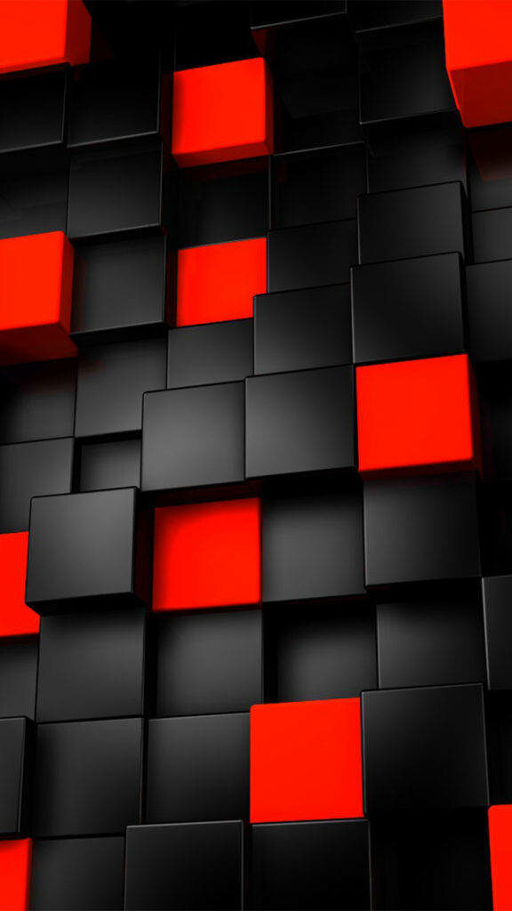 Embossed Red and Black Squares Create a Striking Phone Lock Screen Wallpaper