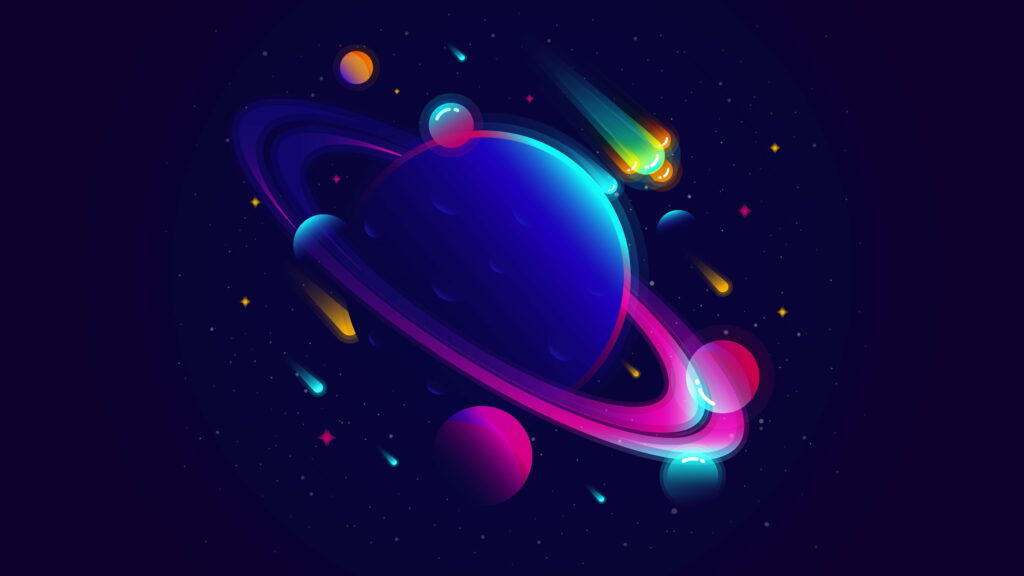 Galactic Symphony: A Colorful Cosmic Masterpiece Wallpaper