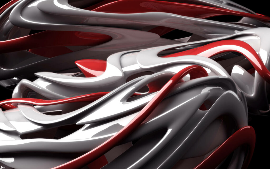Abstract 3D Graphic: A Red and White Render for Your Cool iPad Wallpaper