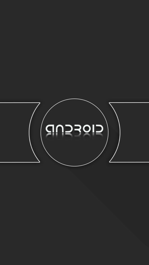 Reflective Silver Logo on Vector Shape: A Sleek Minimalist Android Wallpaper
