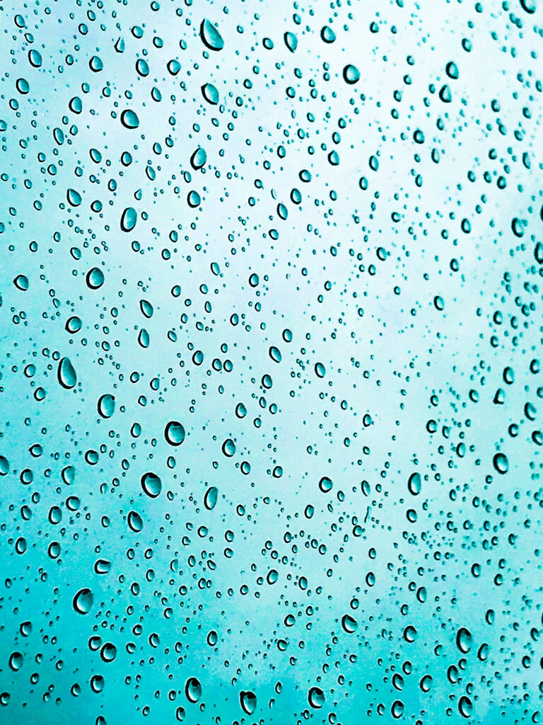 Macro Water Droplets on Glass - Refreshing Aqua Wallpaper Background