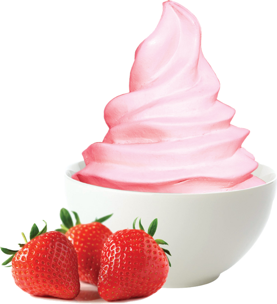 Refreshing Strawberry Frozen Yogurt Swirl: Delicious Wallpaper Design