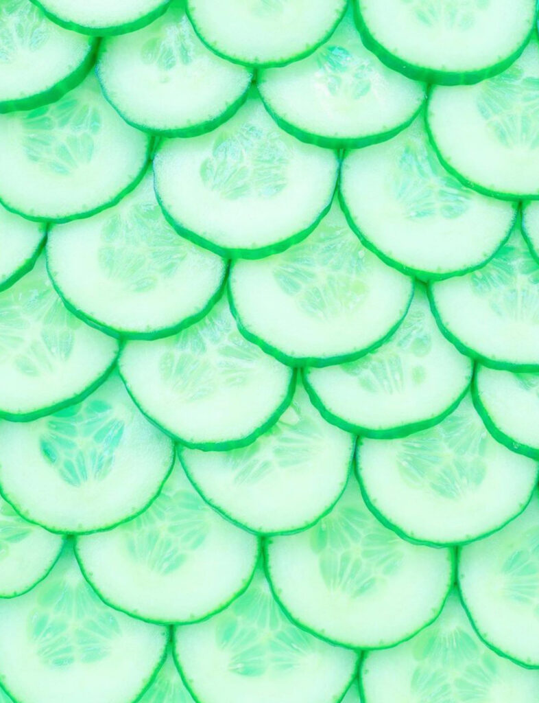 Fresh Green Cucumber Slices Wallpaper - Vibrant Macro Background