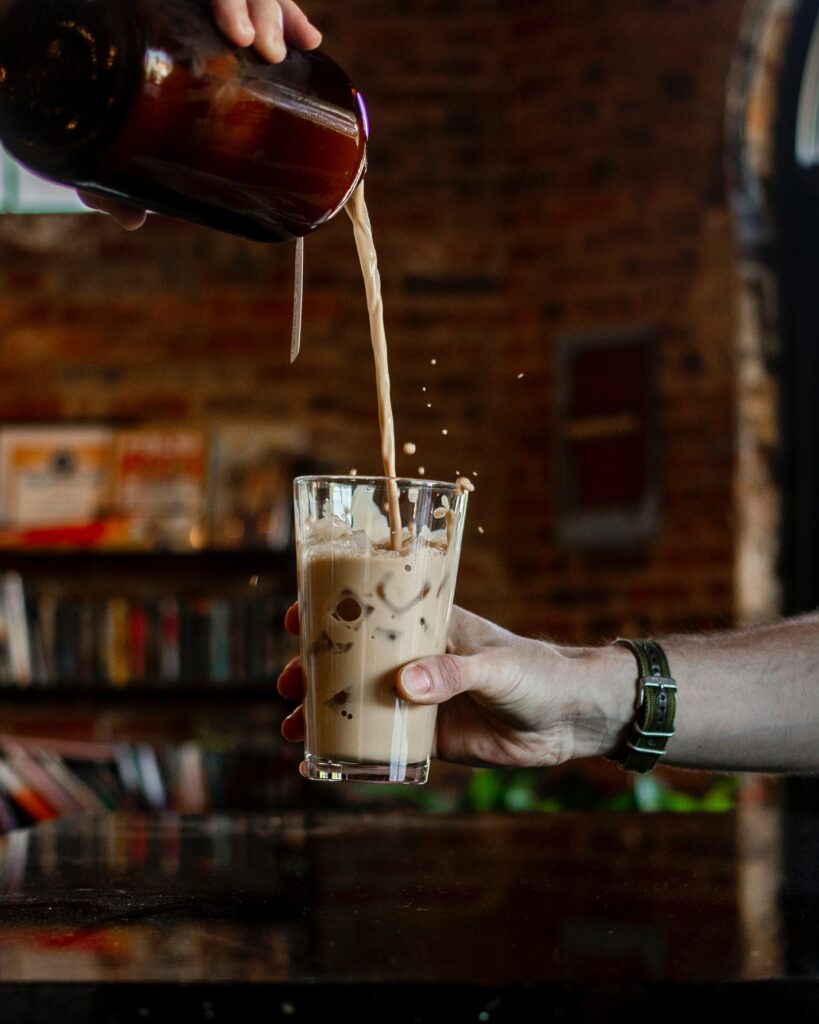 Cozy Café Iced Coffee Splash - Perfect Wallpaper Background