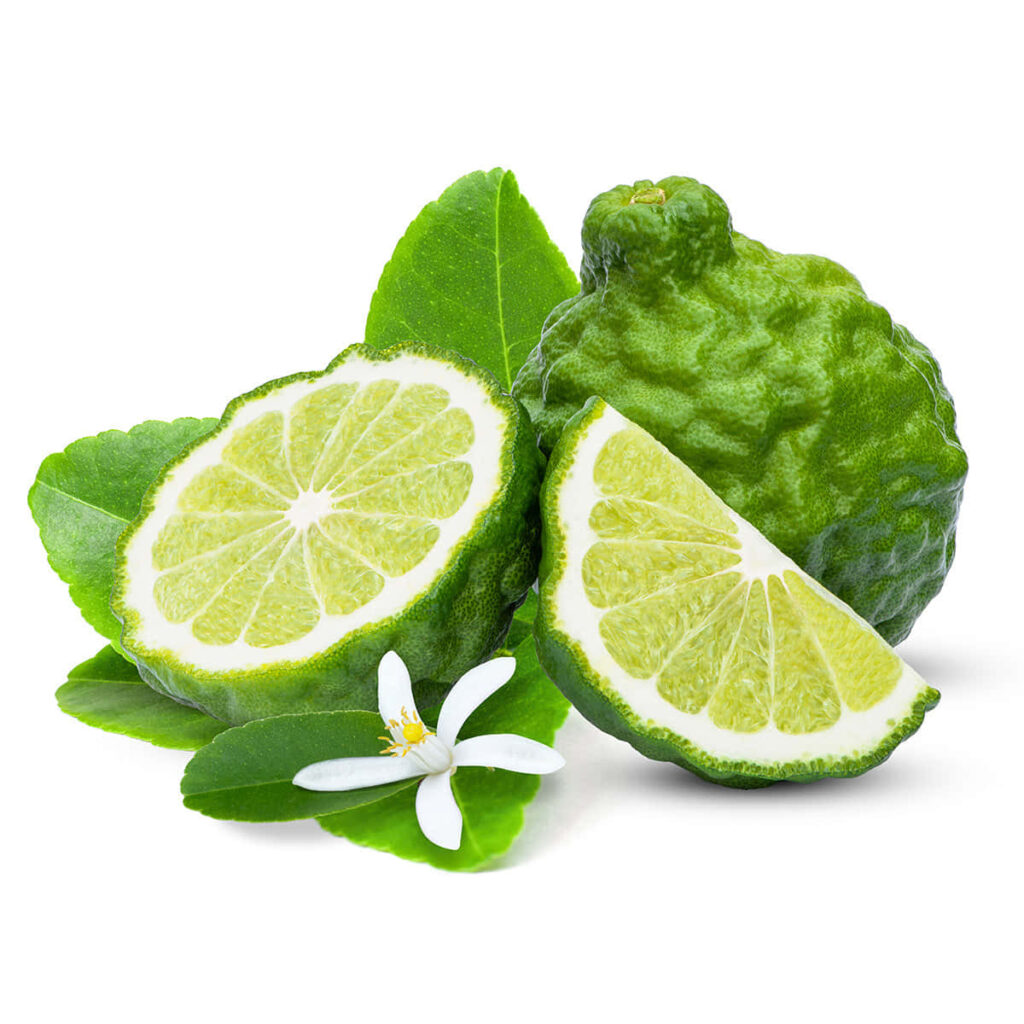 Vibrant Kaffir Lime Wallpaper: Fresh Slices & Green Leaves