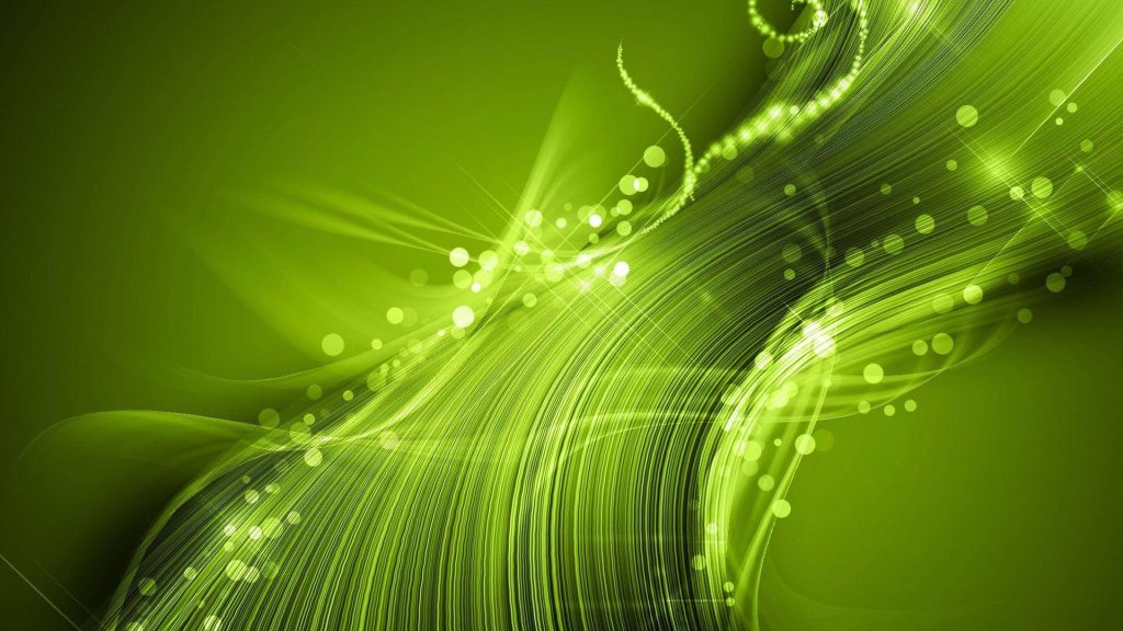 Light green abstract wallpaper with flowing lines sparkle effects and ethereal bokeh background