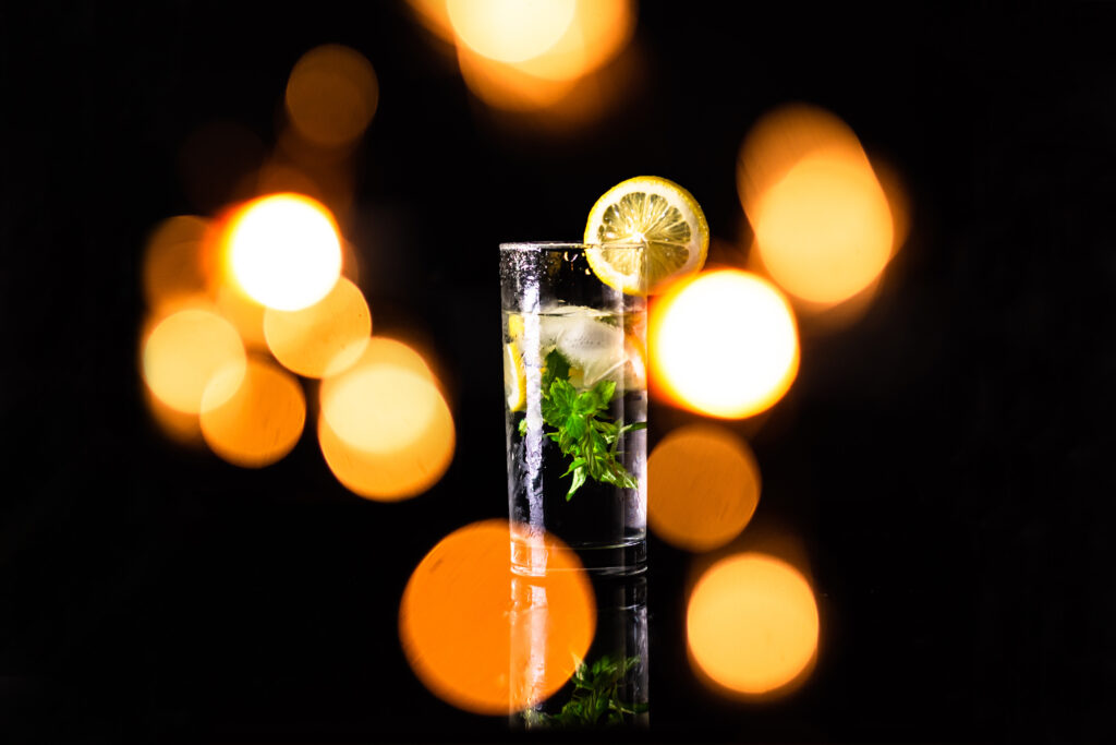 Refreshing Water Drink with Ice, Mint, and Lemon: Wallpaper Background