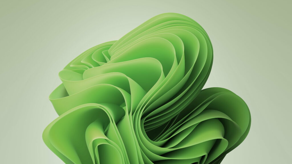 Glimmering Hues: Mesmerizing Windows 11 Logo in Light Green - Captivating 4K Wallpaper Background Snapshot