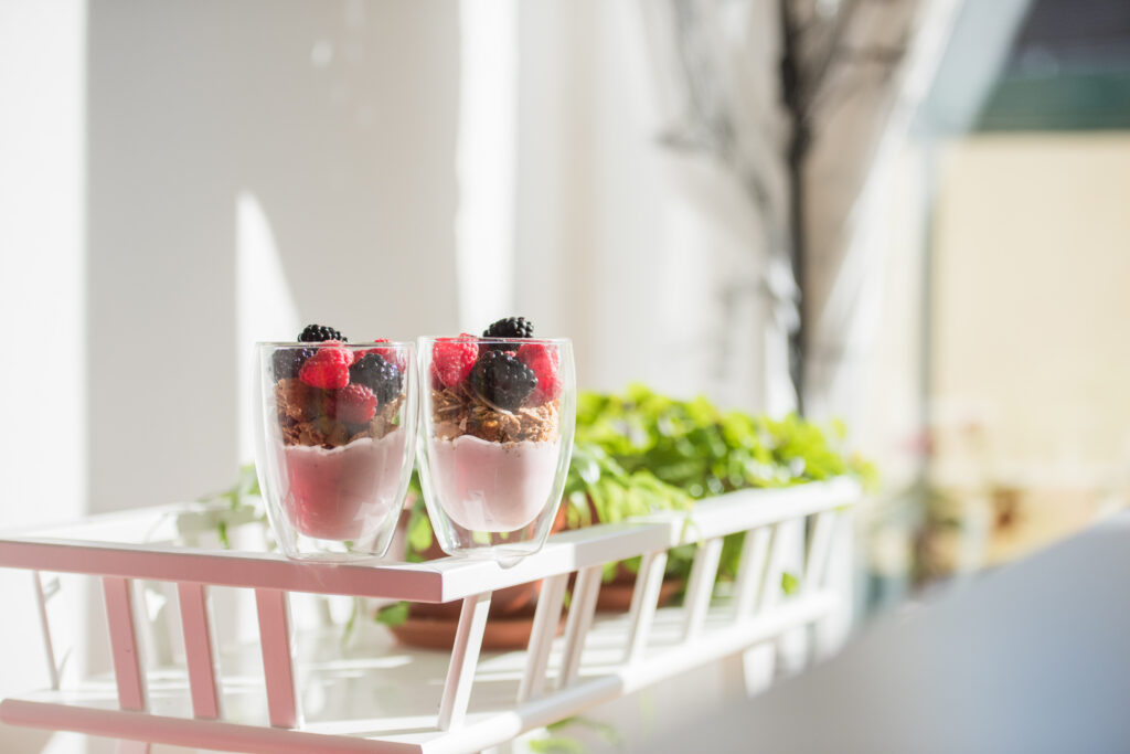 Elegant Layered Yogurt & Granola with Berries | Fresh Wallpaper