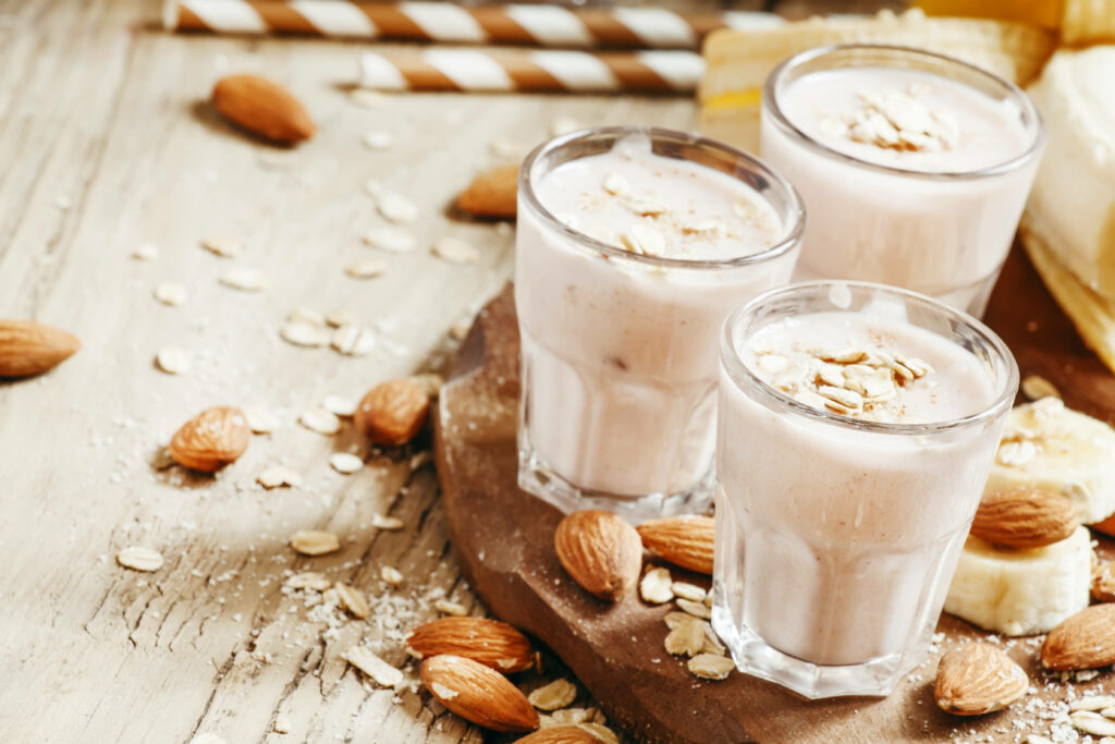 Refreshing Yogurt Wallpaper: Creamy Delights with Almonds & Oats