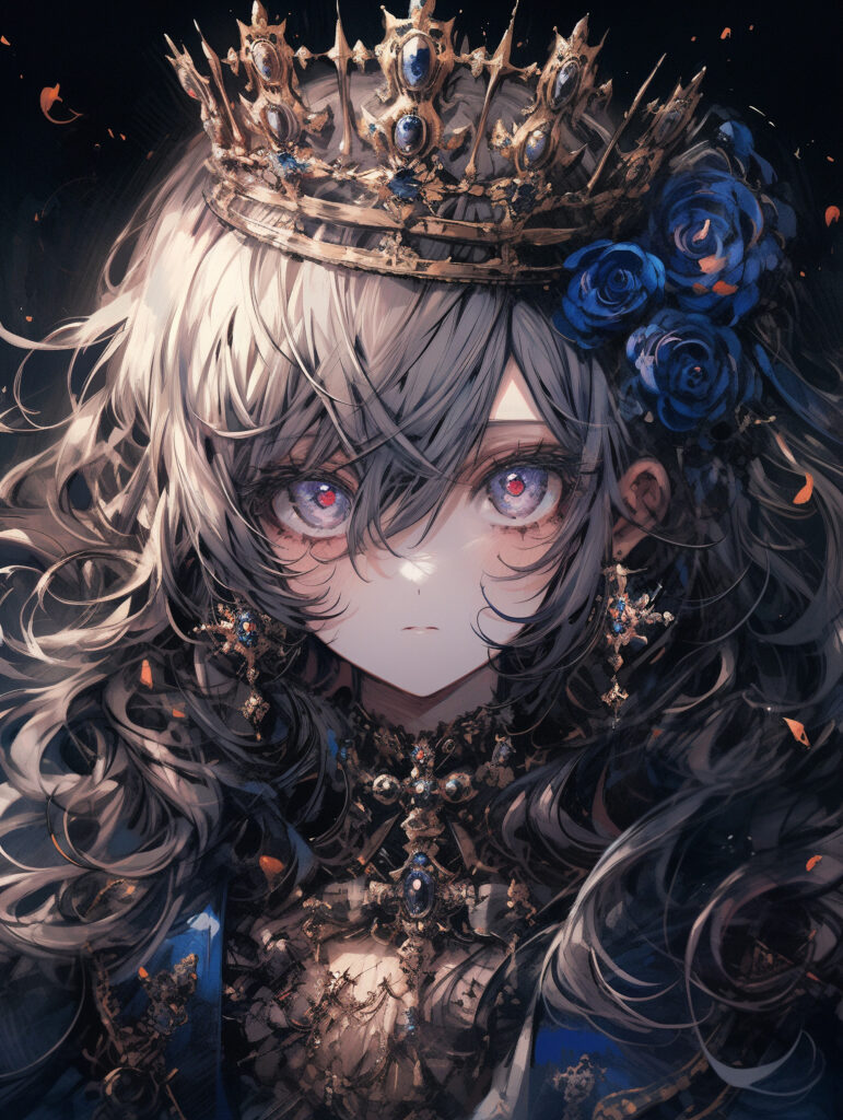 Regal Anime Girl Wallpaper: Queenly Elegance & Intricate Jewelry